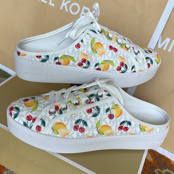 Michael Kors POPPY SLIDE SNEAKERS 
FRUIT PAINT MK SIG SM
49T4POFP1Q Platforms - Picture 10 of 16